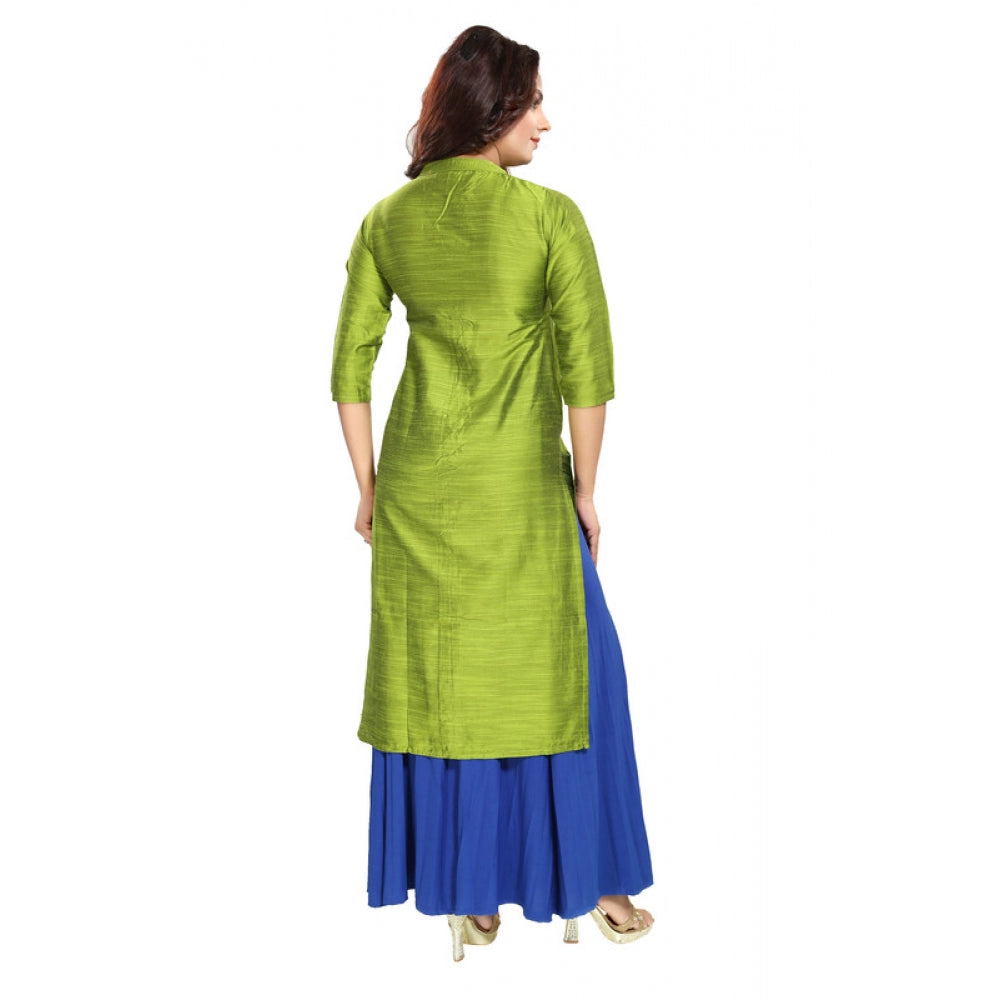 Snazzy Silk Self Pattern Straight Kurti