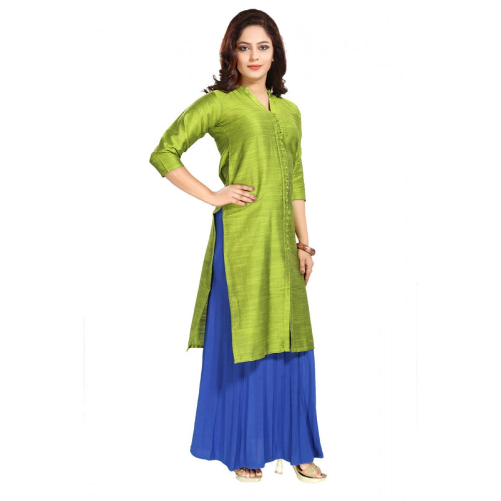 Snazzy Silk Self Pattern Straight Kurti