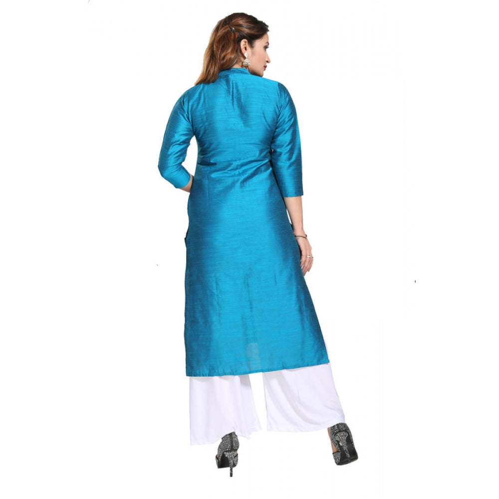 Snazzy Silk Self Pattern Straight Kurti