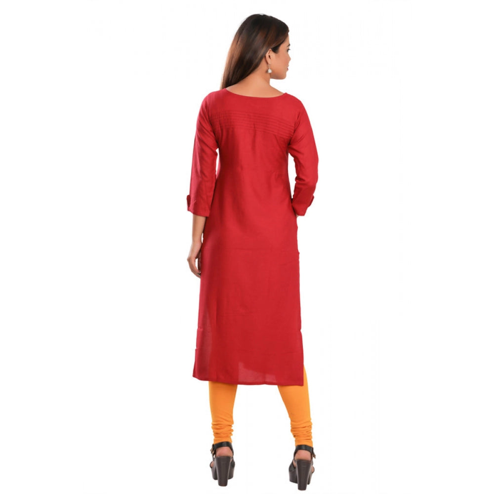 Alluring Rayon Self Pattern Straight Kurti