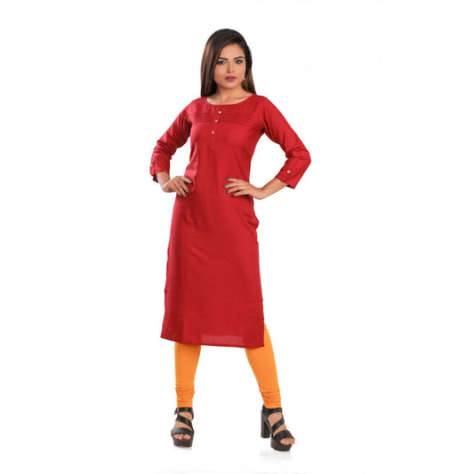 Alluring Rayon Self Pattern Straight Kurti