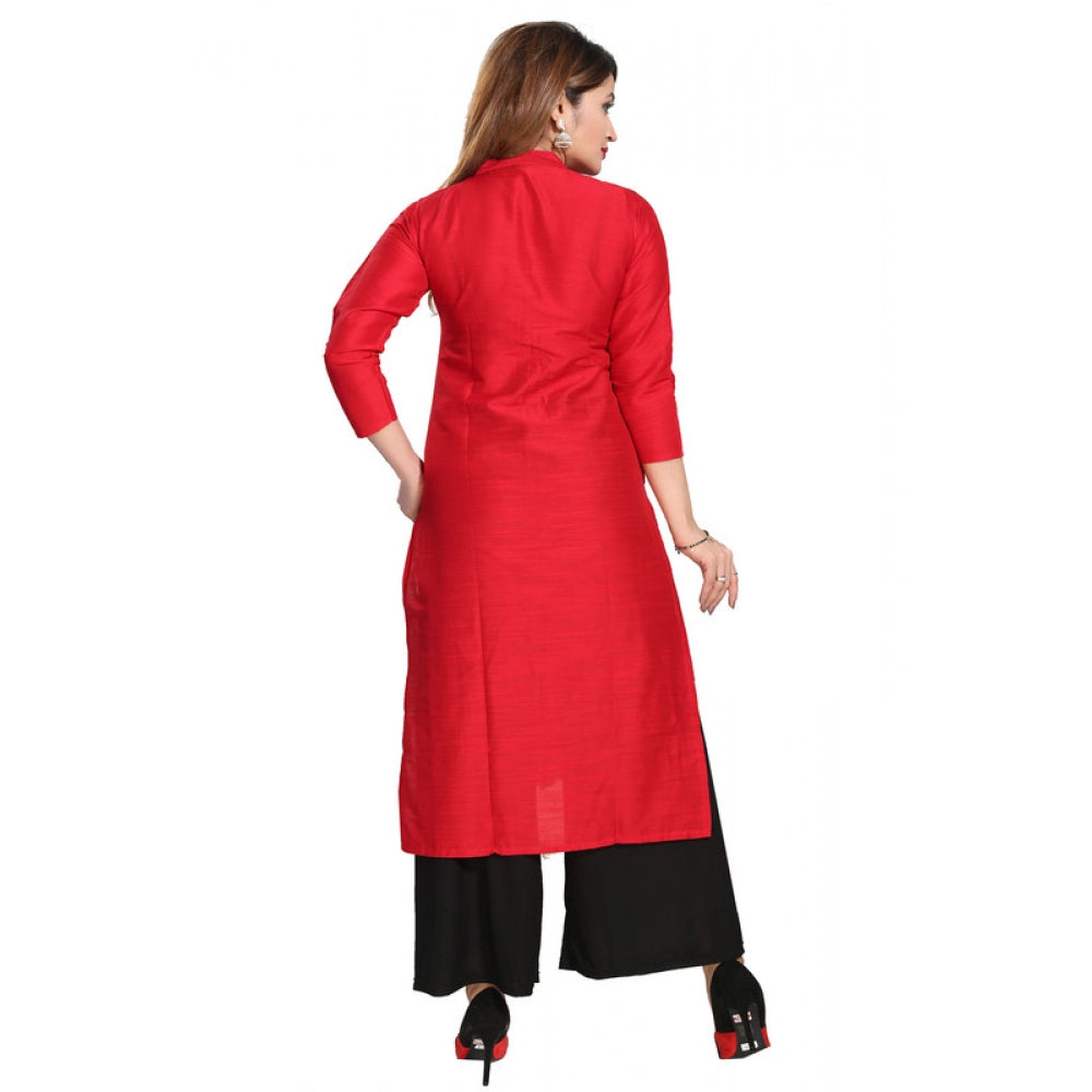 Snazzy Silk Self Pattern Straight Kurti