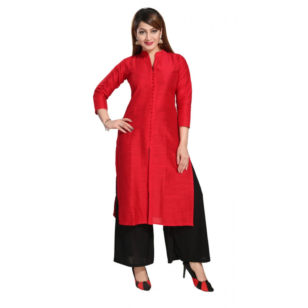 Snazzy Silk Self Pattern Straight Kurti