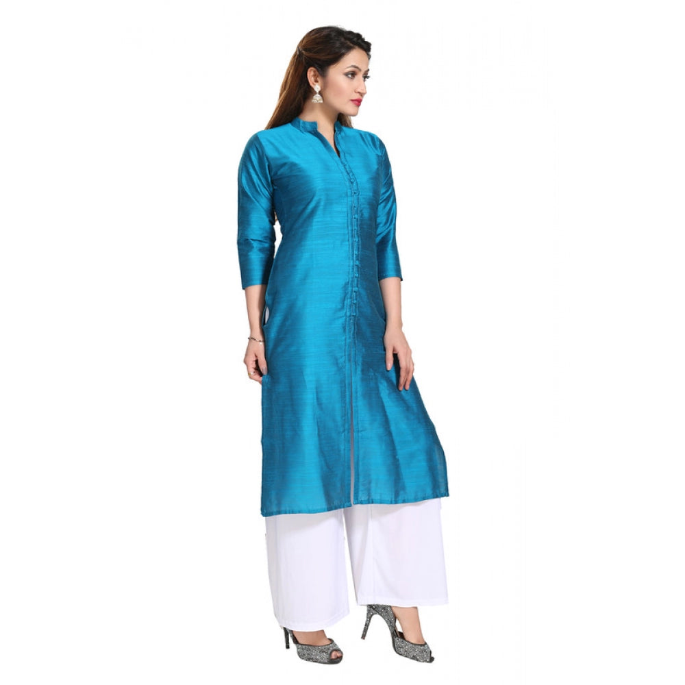 Snazzy Silk Self Pattern Straight Kurti