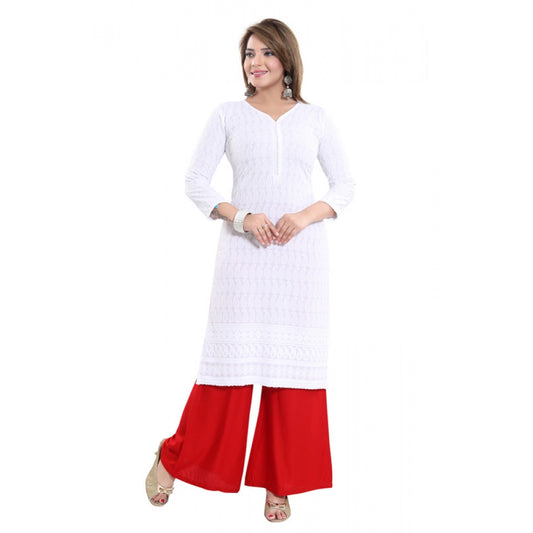 Delightful Rayon Embroidered Straight Kurti