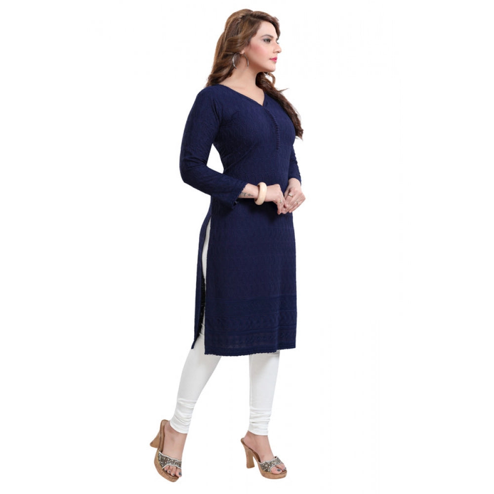 Delightful Rayon Embroidered Straight Kurti