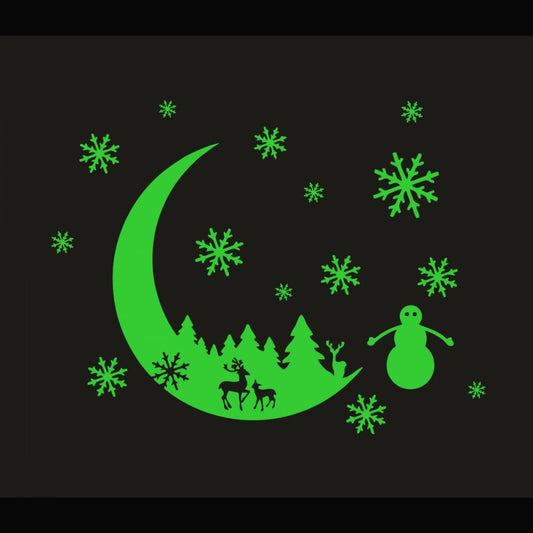 Pretty Green Galaxy Of Stars Radium Wall Sticker