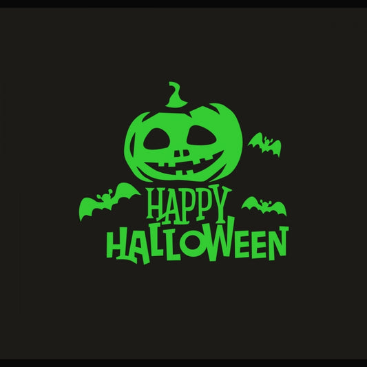 Pretty Green Happy Halloween Radium Wall Sticker