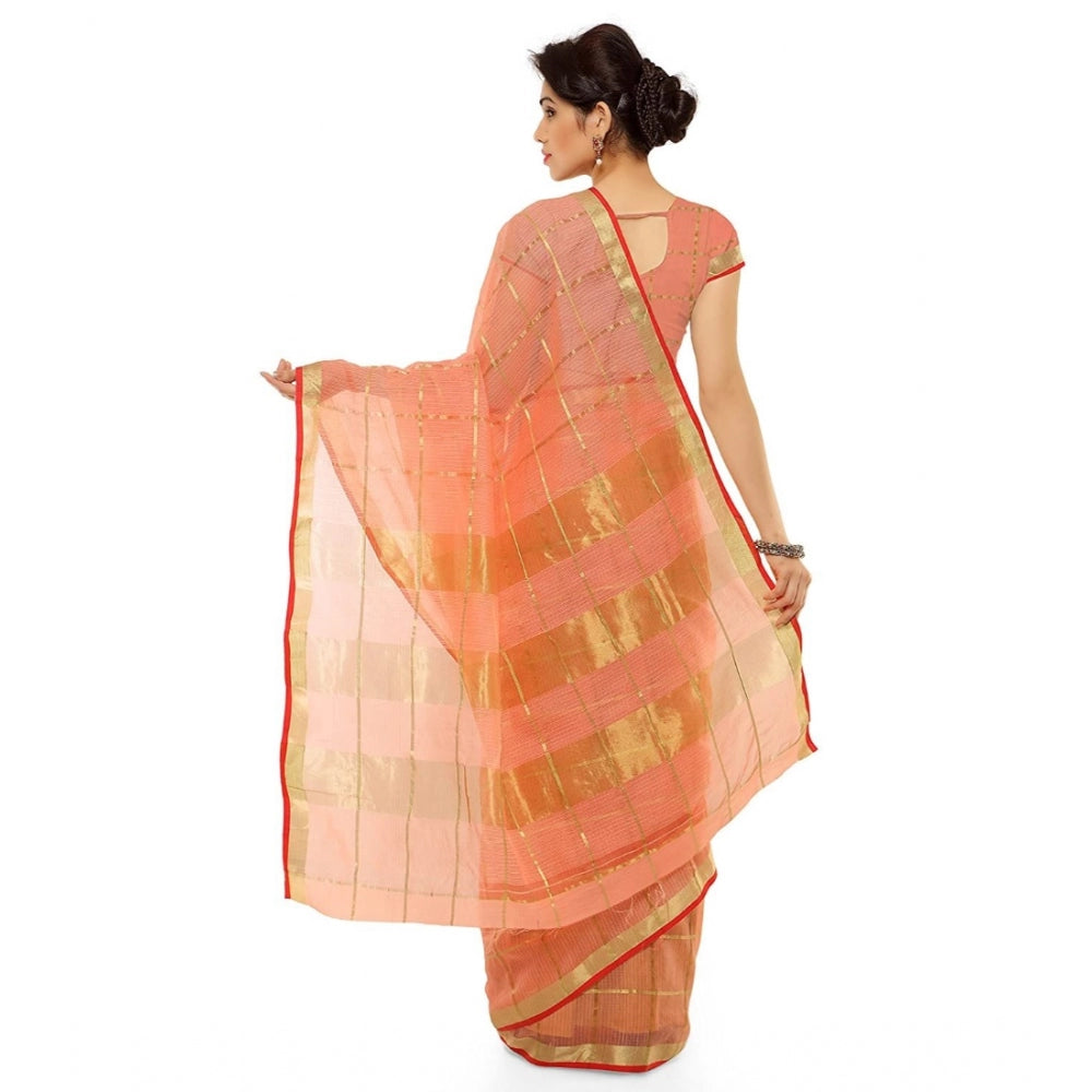 Attractive Kota Doria Cotton Saree With Blouse piece