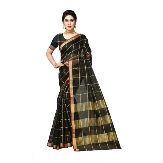 Attractive Kota Doria Cotton Saree With Blouse piece