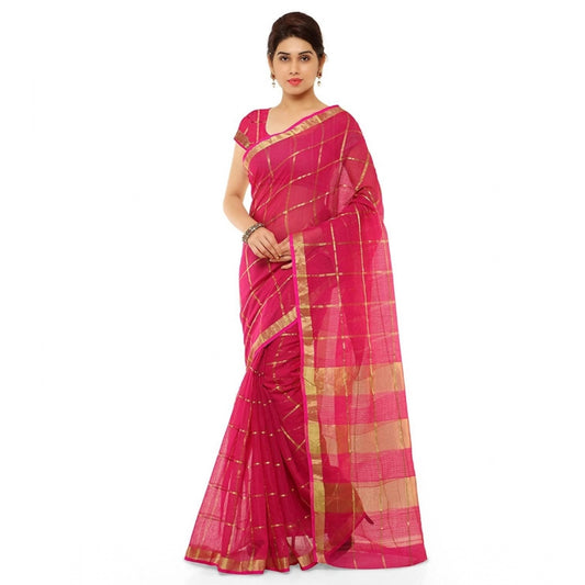 Attractive Kota Doria Cotton Saree With Blouse piece