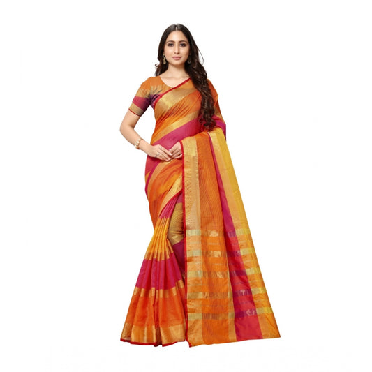 Sassy Women's Kota Doria Cotton Saree With Blouse