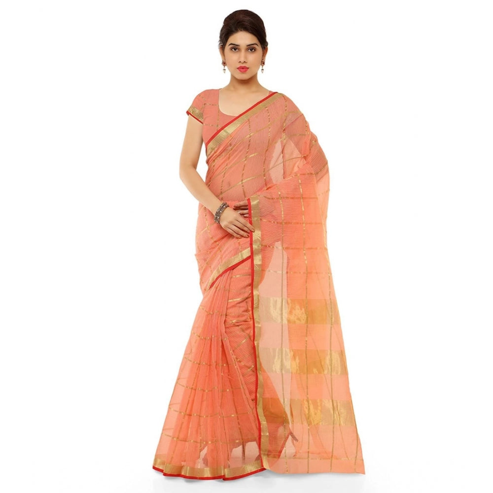 Attractive Kota Doria Cotton Saree With Blouse piece