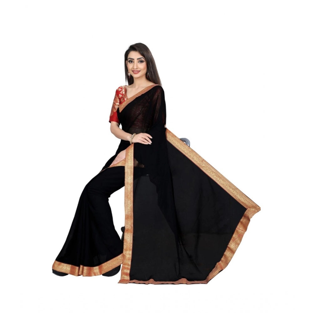 Designer Chiifon Jacquard Blouse piece Saree