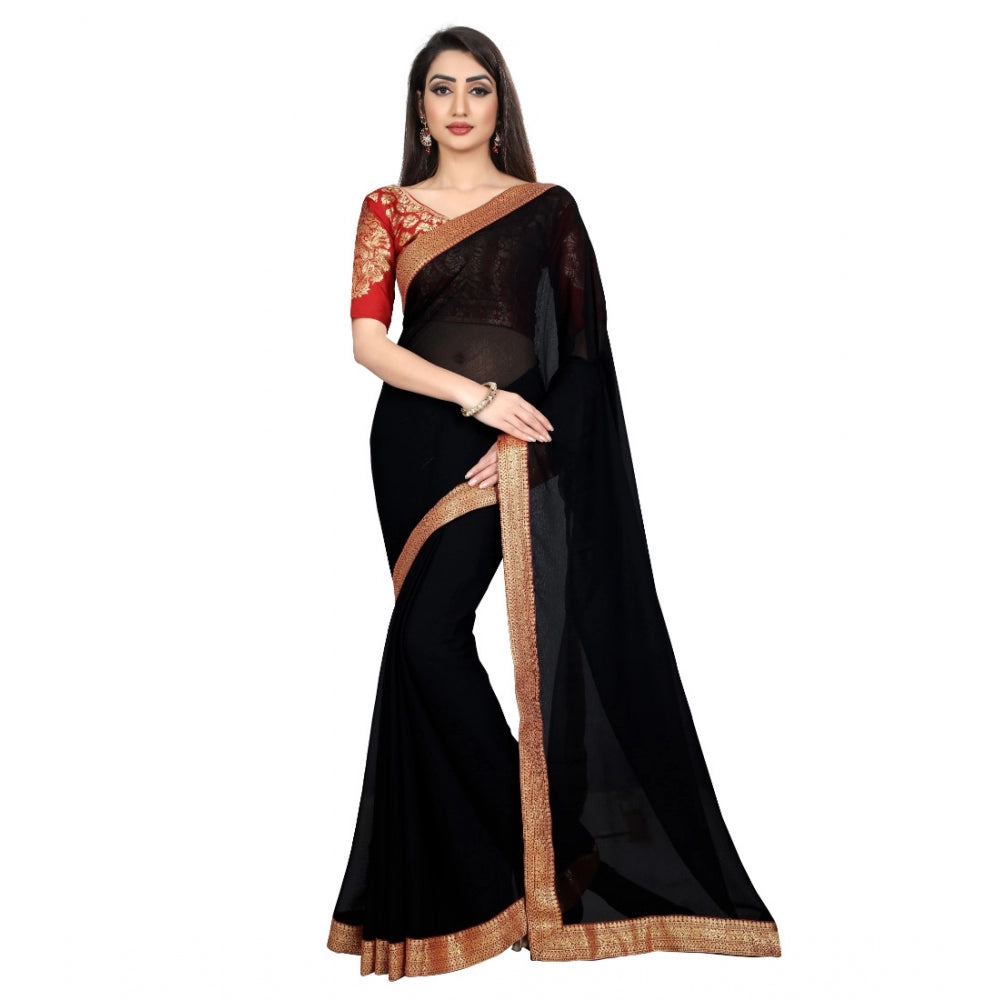 Designer Chiifon Jacquard Blouse piece Saree