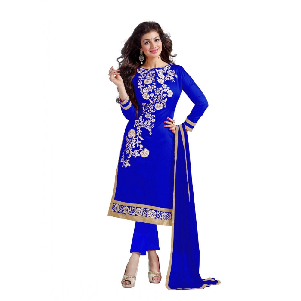 Trendy Chanderi Unstitched Salwar Suit Dress Material With Dupatta