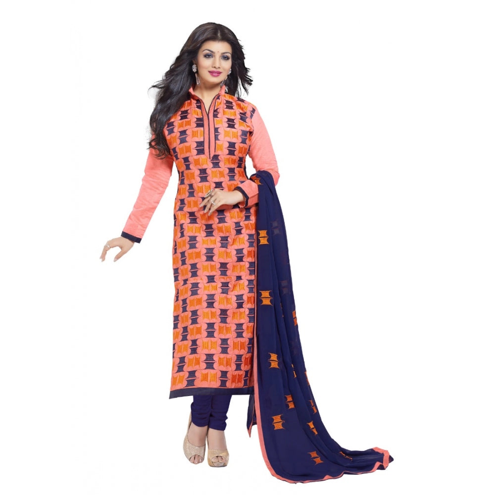 Trendy Chanderi Unstitched Salwar Suit Dress Material With Dupatta