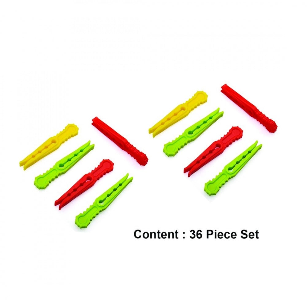 Alluring Pack Of 3 Multipurpose Plastic Cloth Hanging Pegs Clips 36 Pcs