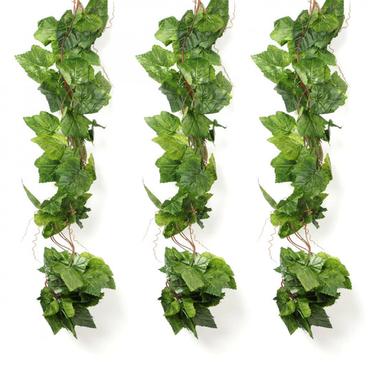 Versatile Pack Of 5 Silk Polyester Artificial Grape Leaf Vine Hanging Garland Foliage Flowers Leaf Plants For Wall Decoration