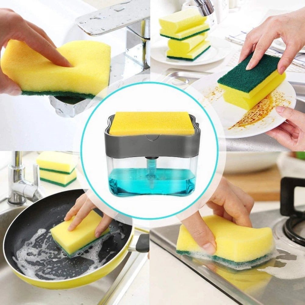 Elegant Soap Dispenser 2 In 1 Sink Dishwasher Liquid Holder