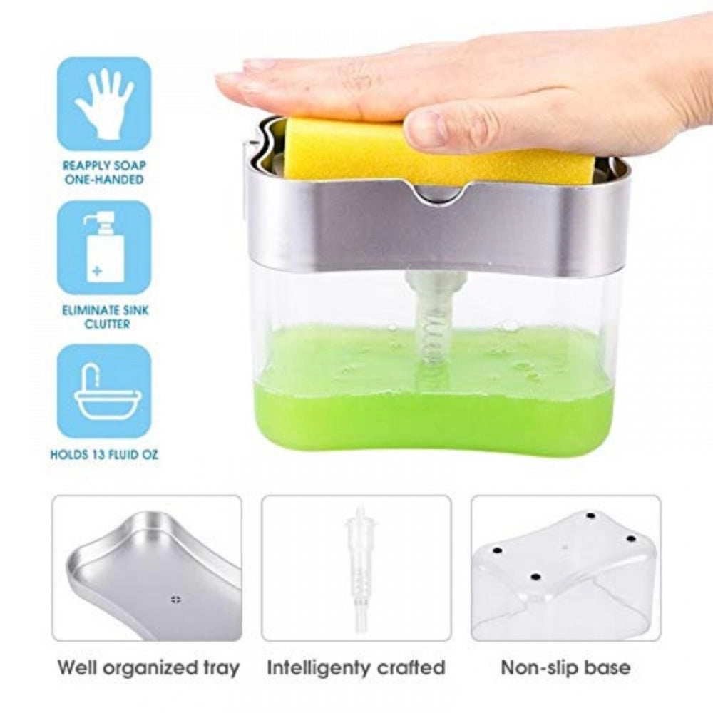 Elegant Soap Dispenser 2 In 1 Sink Dishwasher Liquid Holder