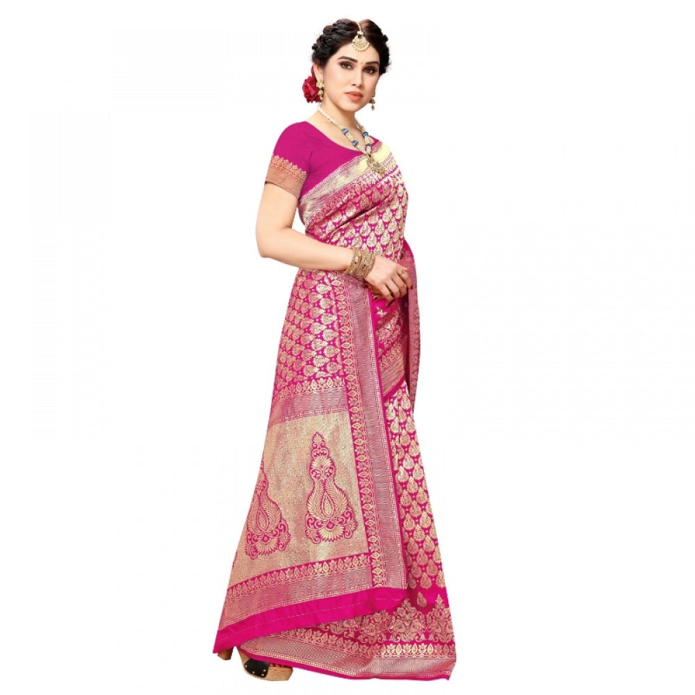 Adorable Jacquard Silk Kanjivaram Jacquard Silk Saree With Blouse piece