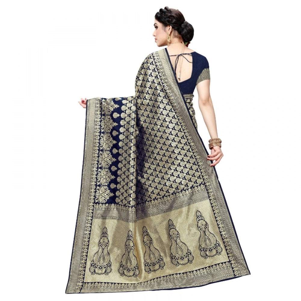 Adorable Jacquard Silk Kanjivaram Jacquard Silk Saree With Blouse piece