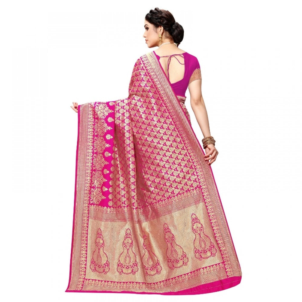 Adorable Jacquard Silk Kanjivaram Jacquard Silk Saree With Blouse piece