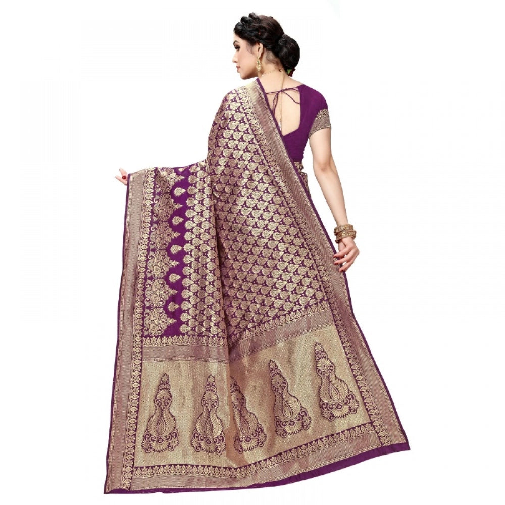 Adorable Jacquard Silk Kanjivaram Jacquard Silk Saree With Blouse piece