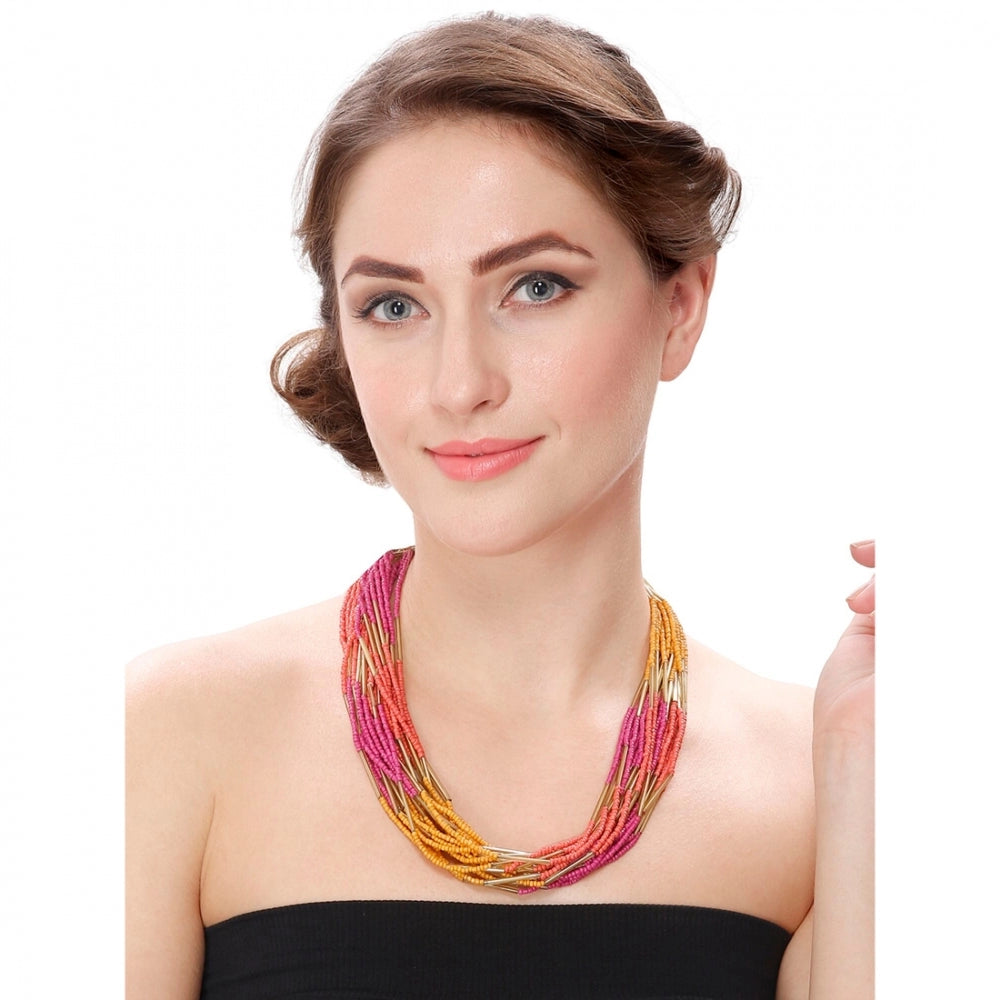 Glamorous Designer Elegant Multi Layer Multi Color Beads Necklace