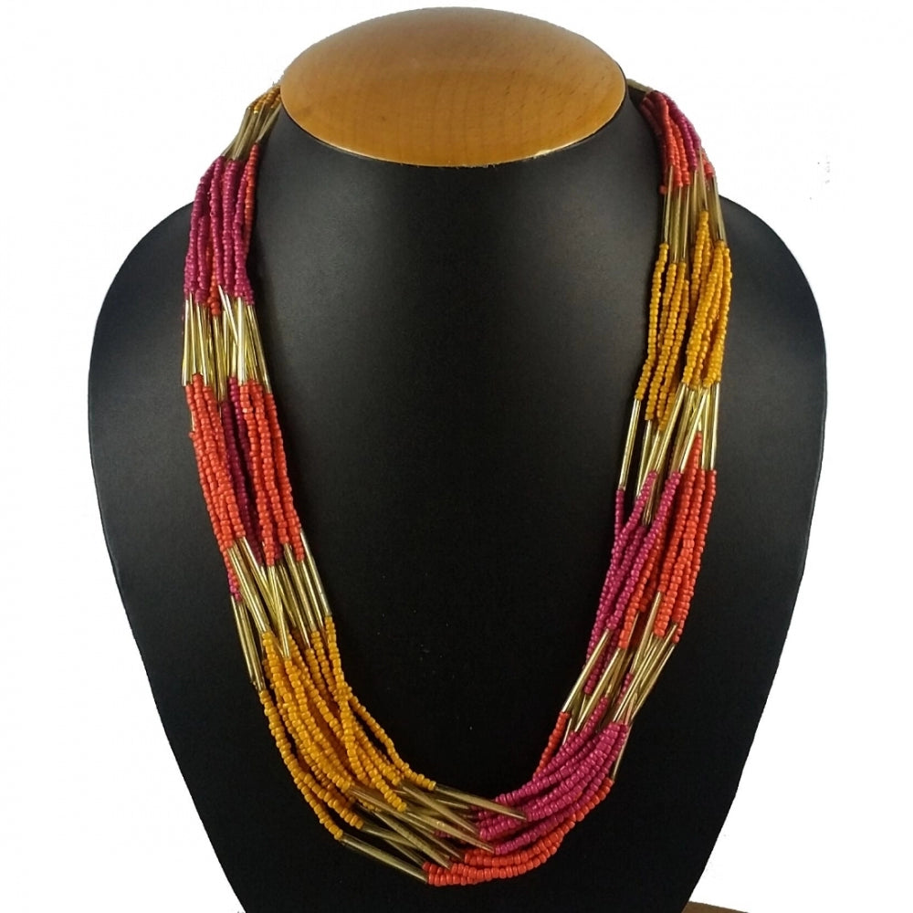 Glamorous Designer Elegant Multi Layer Multi Color Beads Necklace