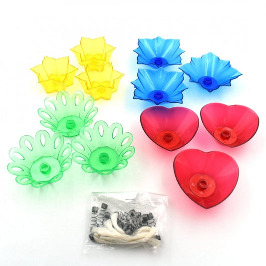 Alluring Pack Of 3 (12 Pieces Set) Multi Shape Plastic Candle Cup