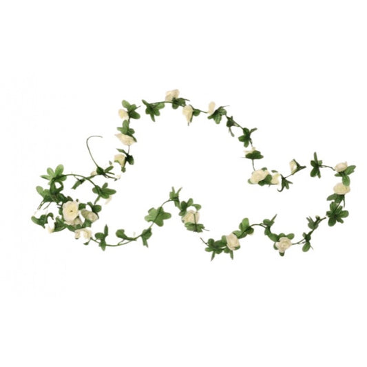 Trendy Artificial White Rose Vine Flowers Plants Artificial Flower Creeper Hanging Rose For Home Decoration