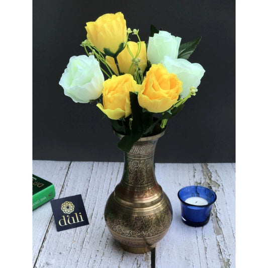 Wonderful Artificial Rose Flowers Bunch Bouquet Of 7 Roses For Home Decoration