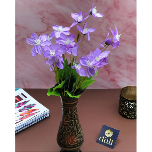 Wonderful Artificial Flowers Bunch Bouquet Of Purple Blossoms For Home Decoration