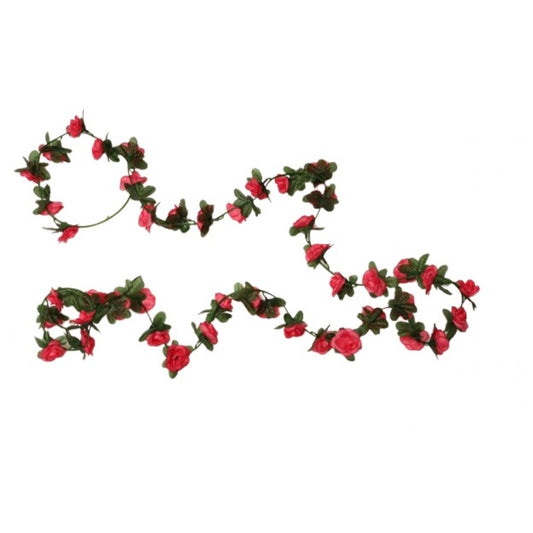 Classy Artificial Darkpink Rose Vine Flowers Plants Artificial Flower Creeper Hanging Rose For Home Decoration