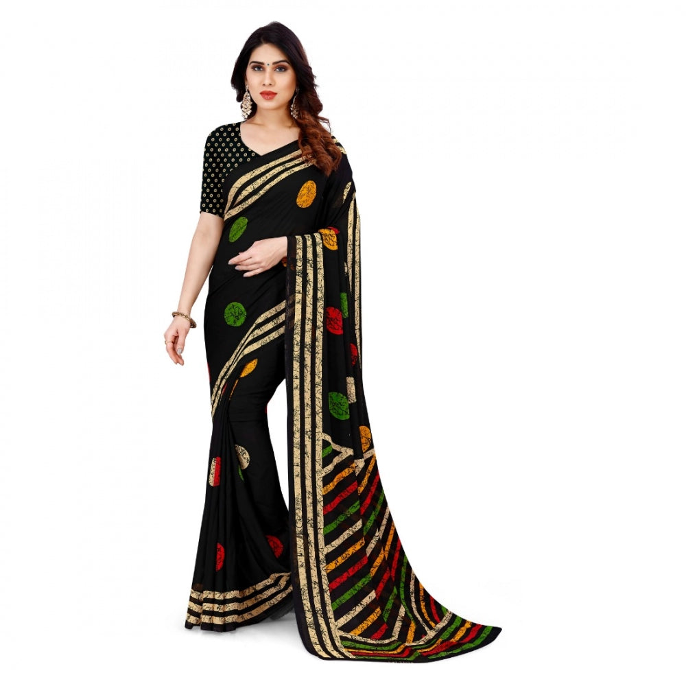 Adorable Faux Georgette Saree With Blouse piece