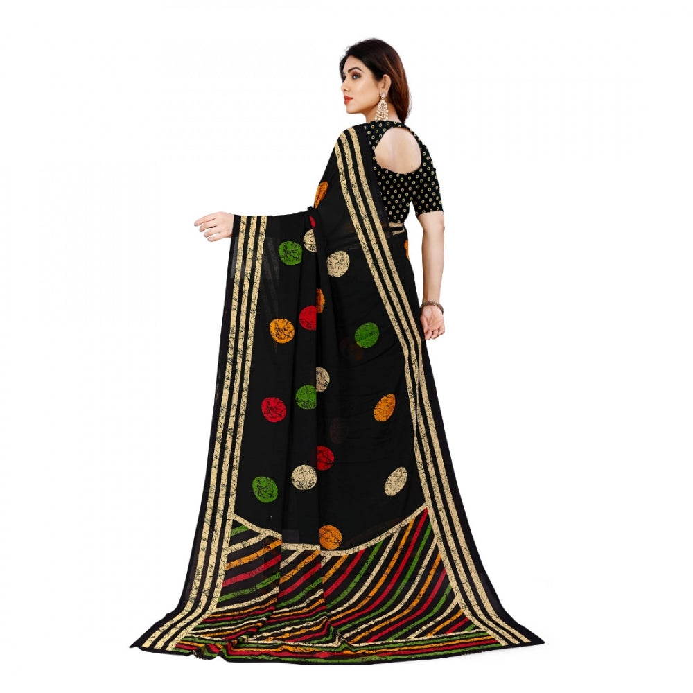 Adorable Faux Georgette Saree With Blouse piece