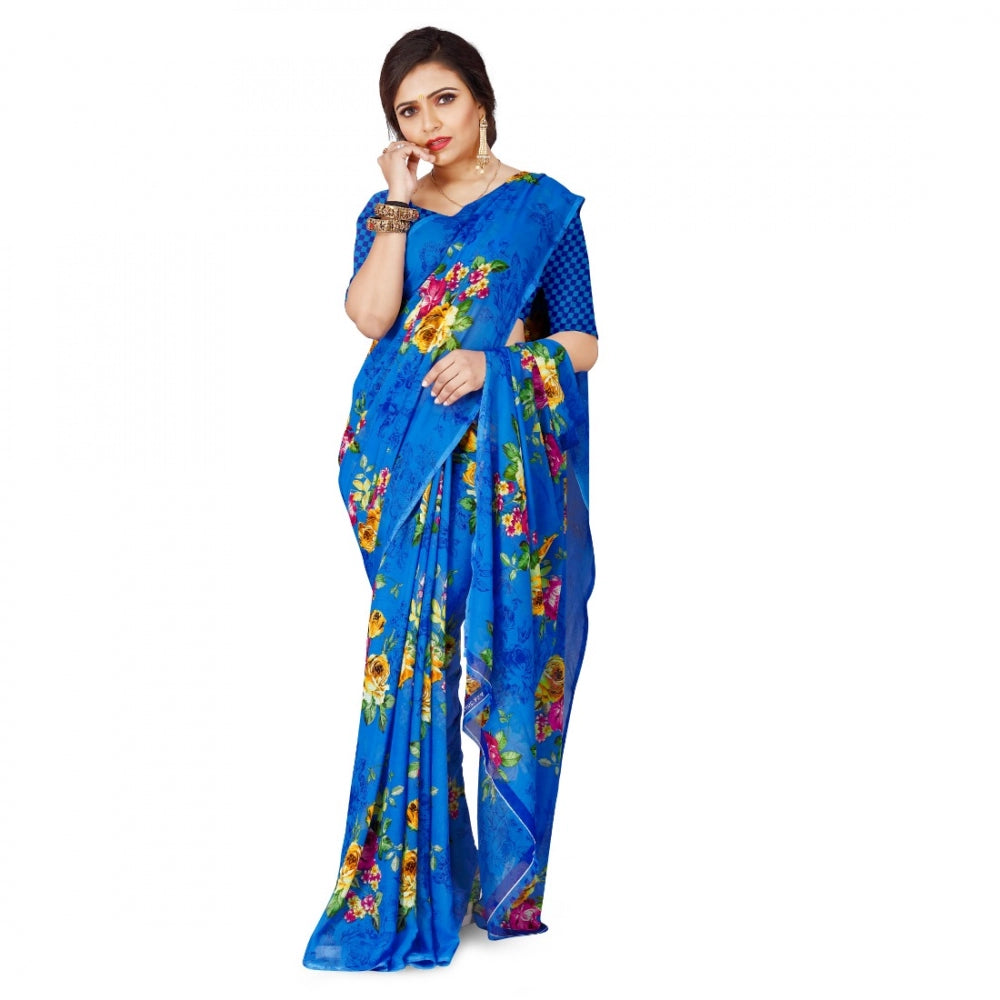 Adorable Faux Georgette Saree With Blouse piece