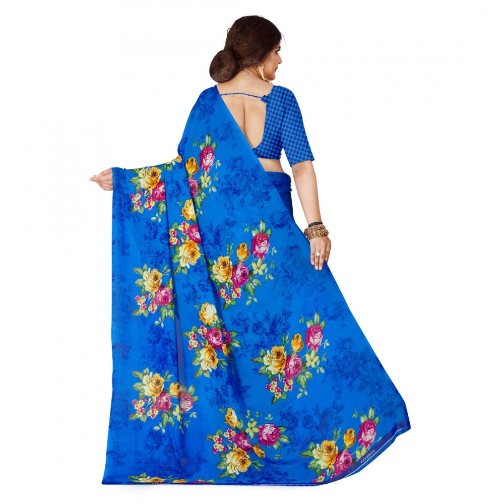 Adorable Faux Georgette Saree With Blouse piece