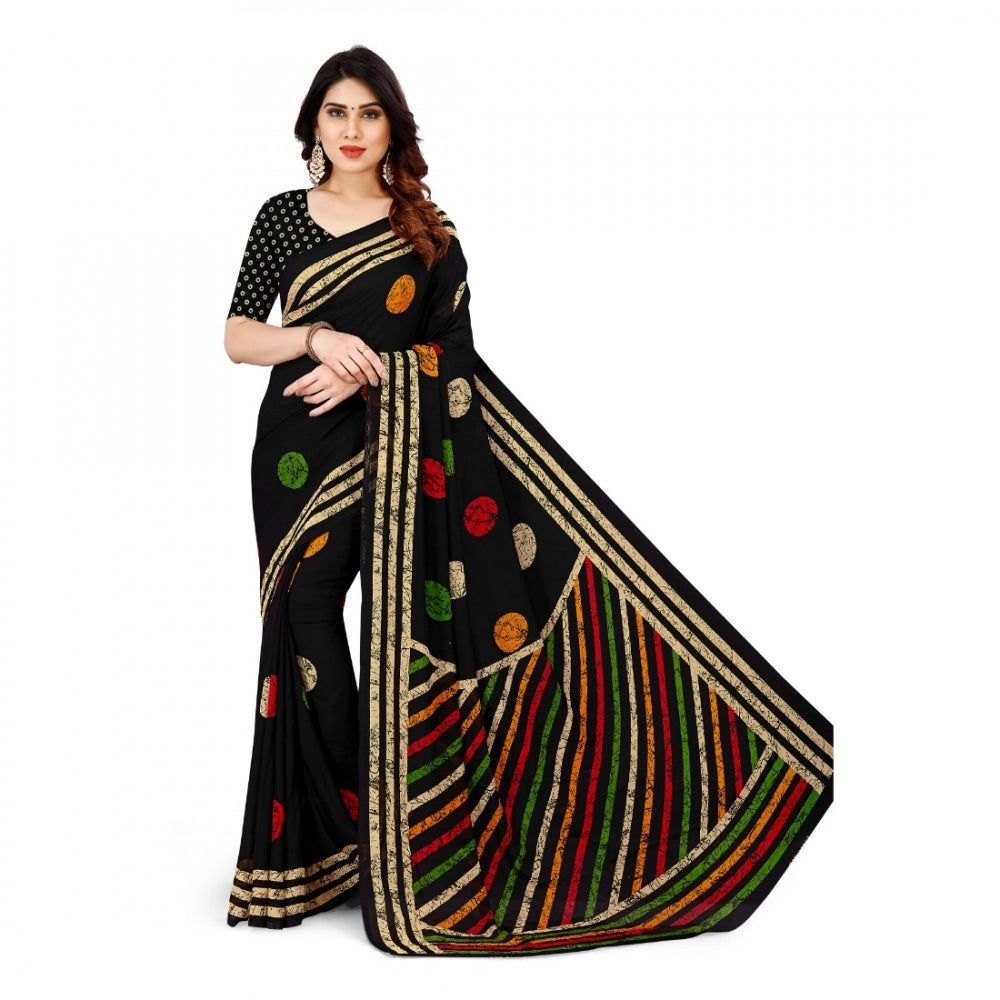 Adorable Faux Georgette Saree With Blouse piece