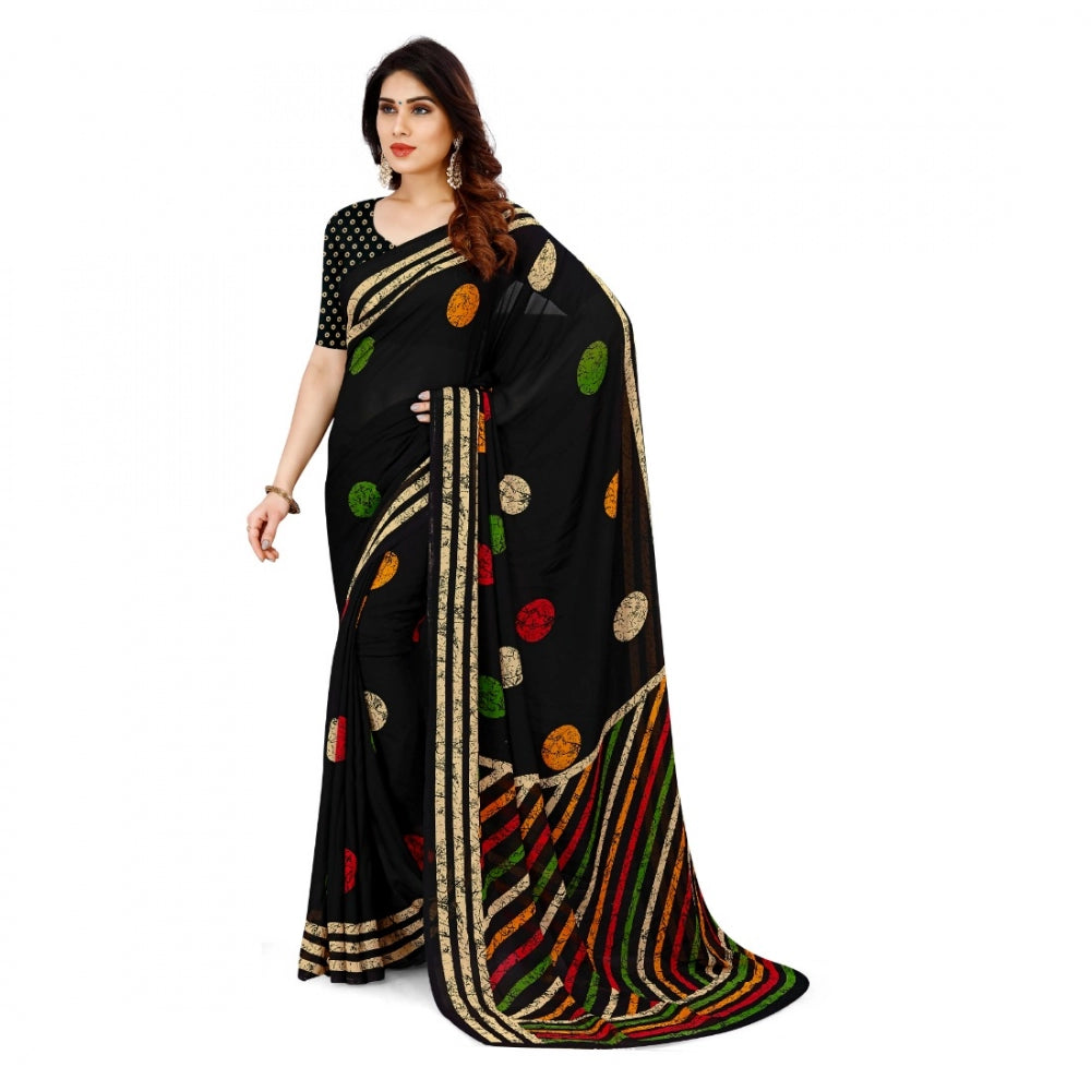 Adorable Faux Georgette Saree With Blouse piece