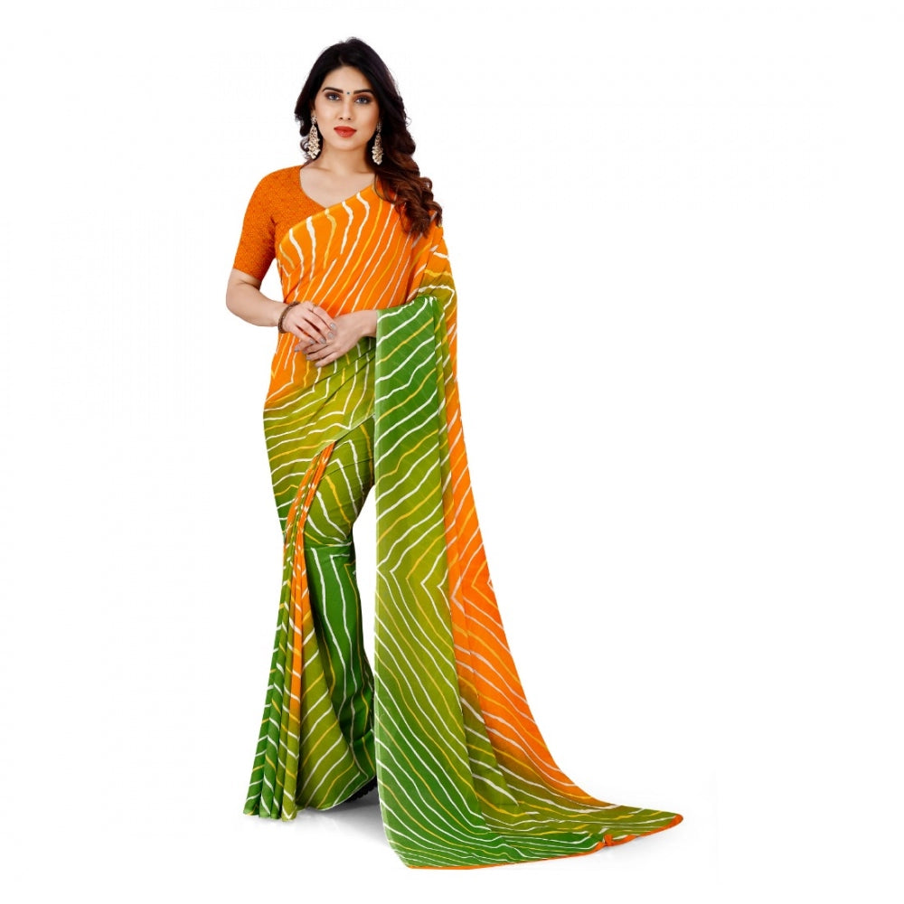 Pretty Faux Georgette Saree with Blouse Piece