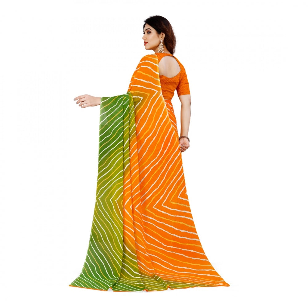 Pretty Faux Georgette Saree with Blouse Piece