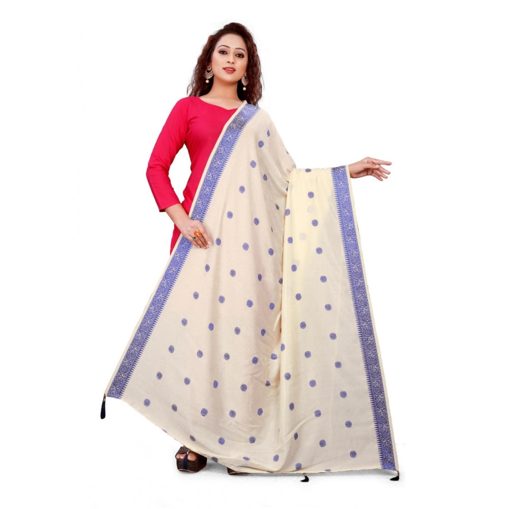 Fashionable Women's Vichitra Viscose Silk Blend Jacquard Work Dupatta