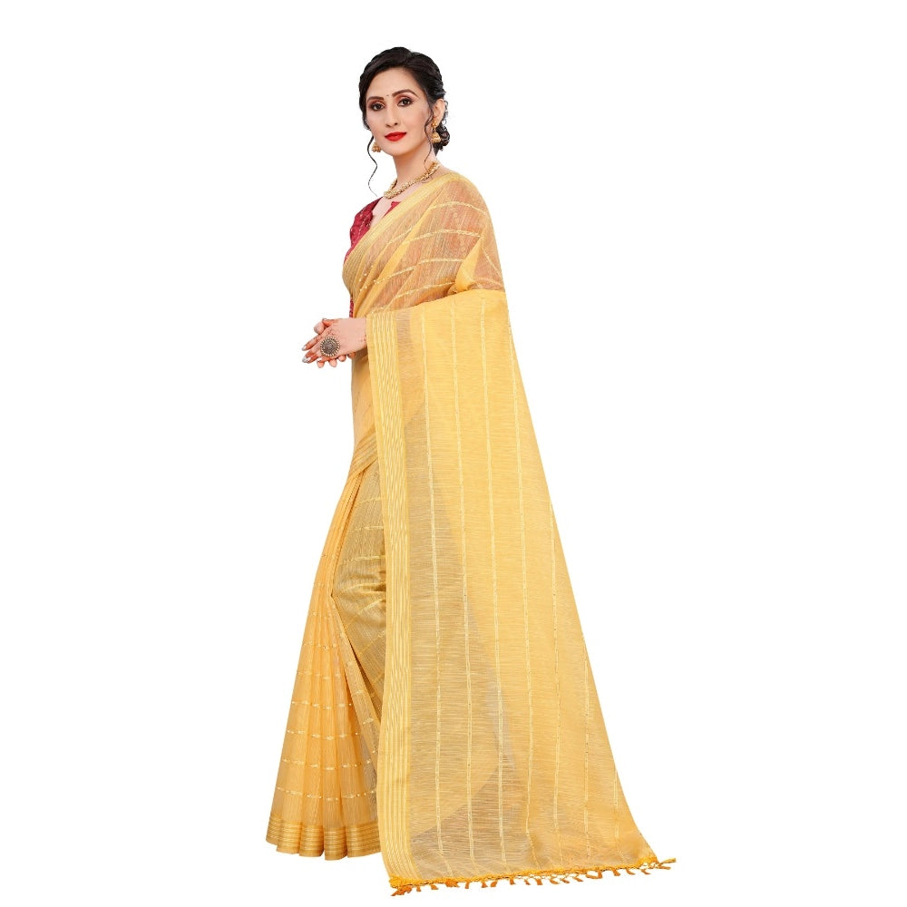 Sensational Cotton Saree With Blouse piece