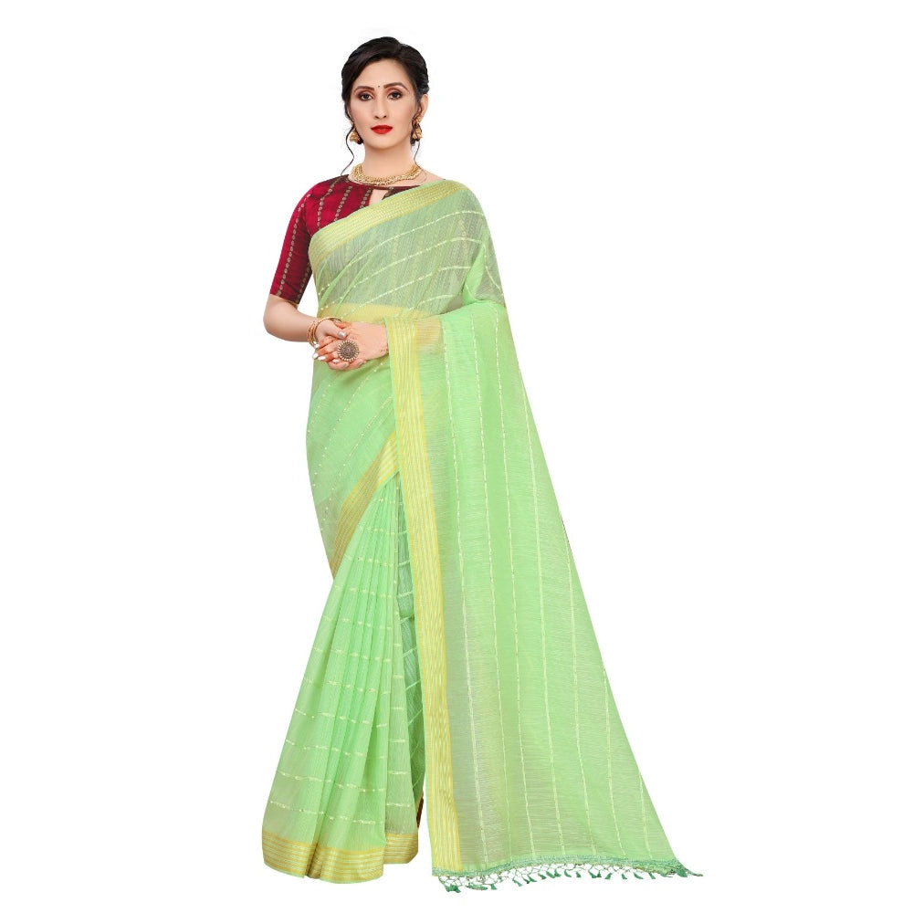 Sensational Cotton Saree With Blouse piece