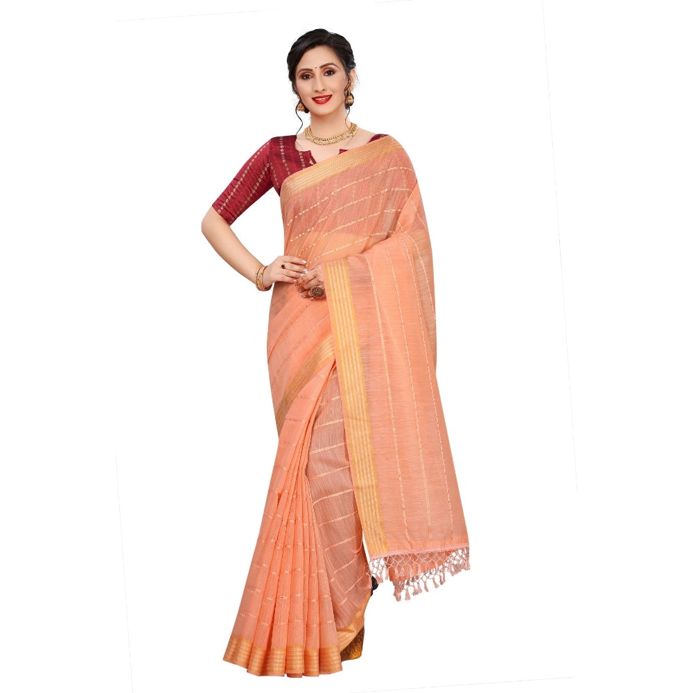 Sensational Cotton Saree With Blouse piece