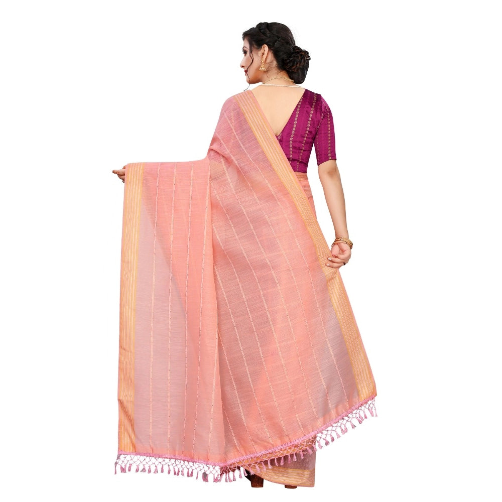 Sensational Cotton Saree With Blouse piece