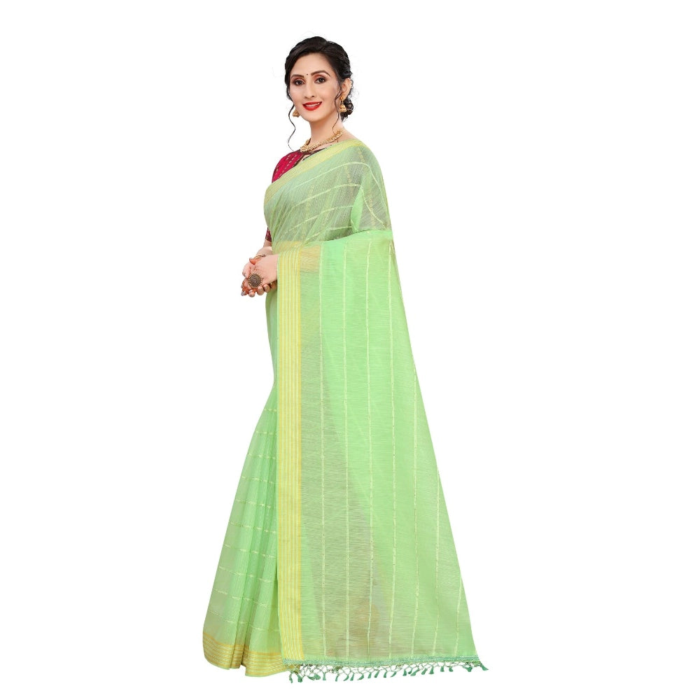 Sensational Cotton Saree With Blouse piece